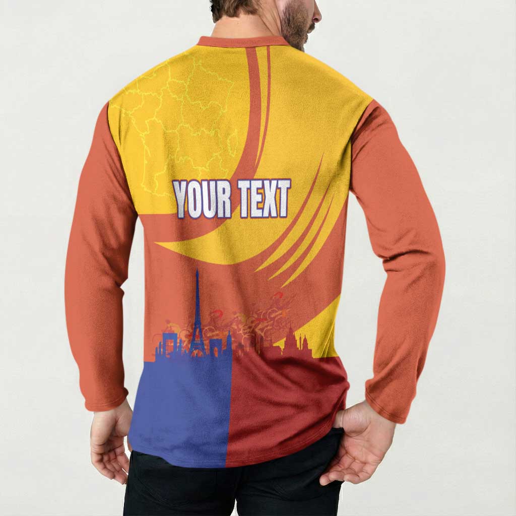 Personalised France Bicycle Racing Button Sweatshirt Sporty Style