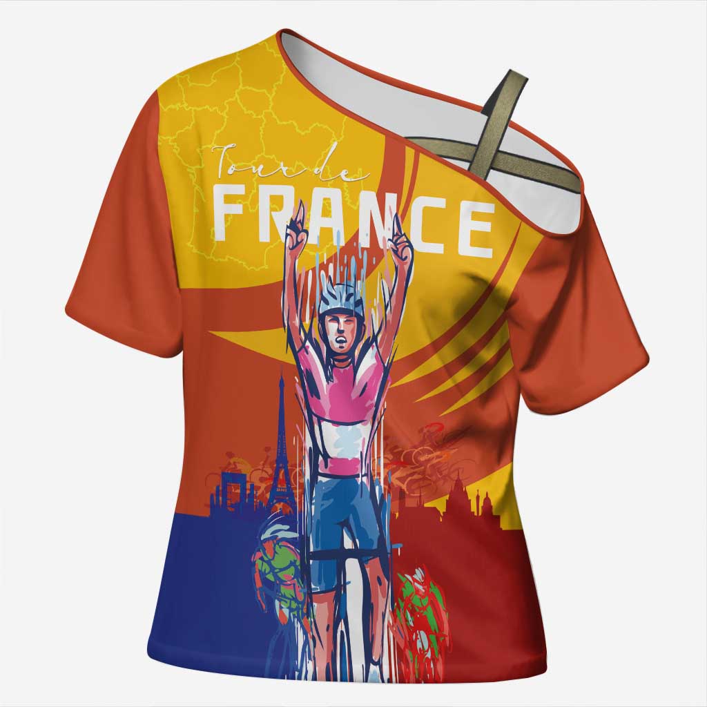 Personalised France Bicycle Racing Cross Shoulder Shirt Sporty Style