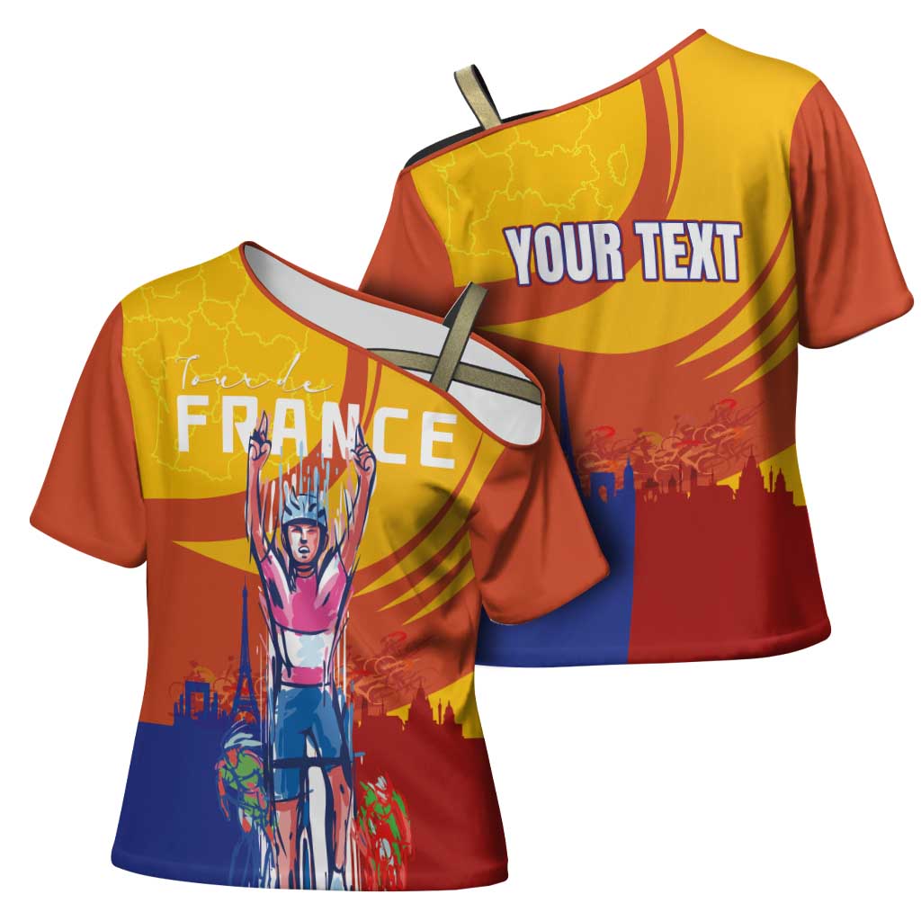 Personalised France Bicycle Racing Cross Shoulder Shirt Sporty Style