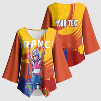 Personalised France Bicycle Racing Kimono Sleeve Blouse Sporty Style