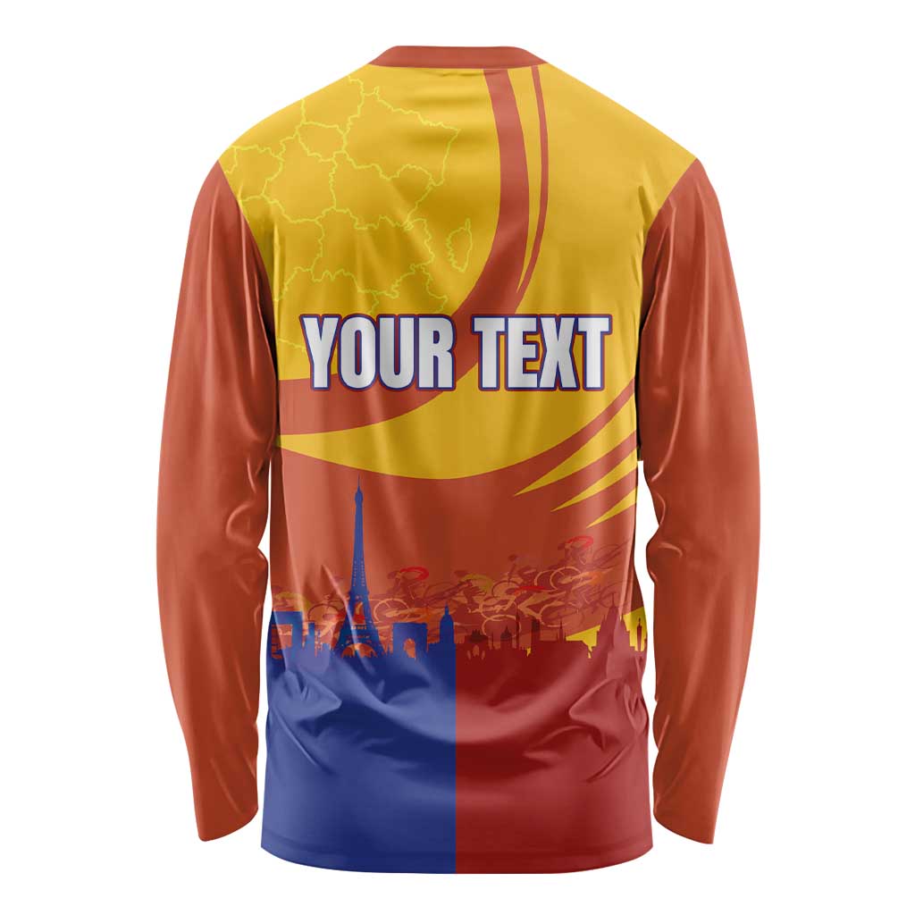 Personalised France Bicycle Racing Long Sleeve Shirt Sporty Style