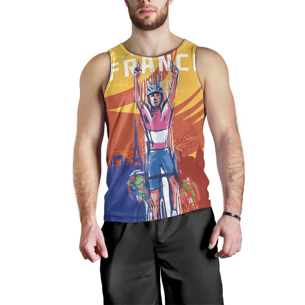 Personalised France Bicycle Racing Men Tank Top Sporty Style