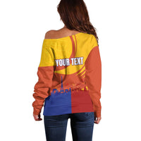 Personalised France Bicycle Racing Off Shoulder Sweater Sporty Style