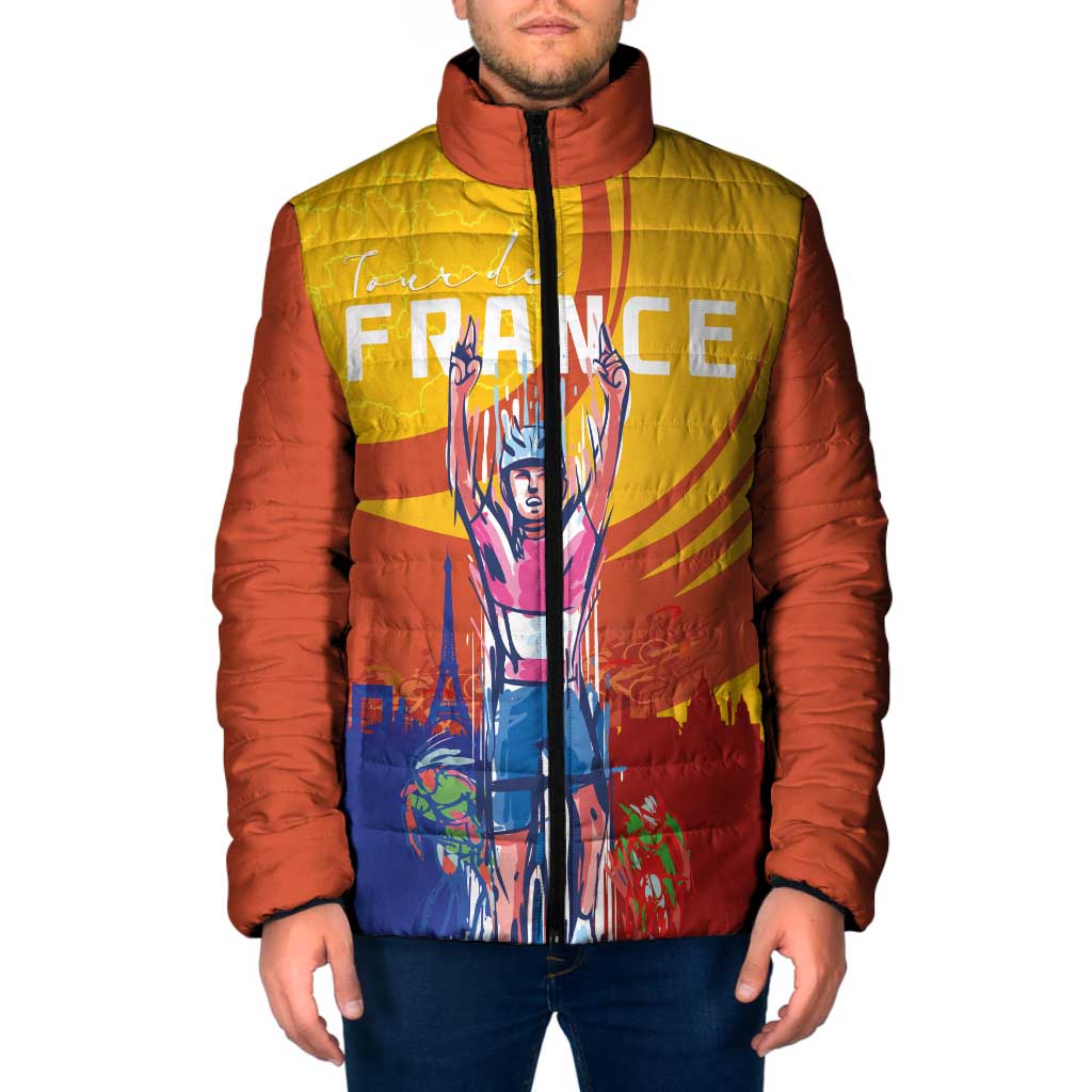 Personalised France Bicycle Racing Padded Jacket Sporty Style