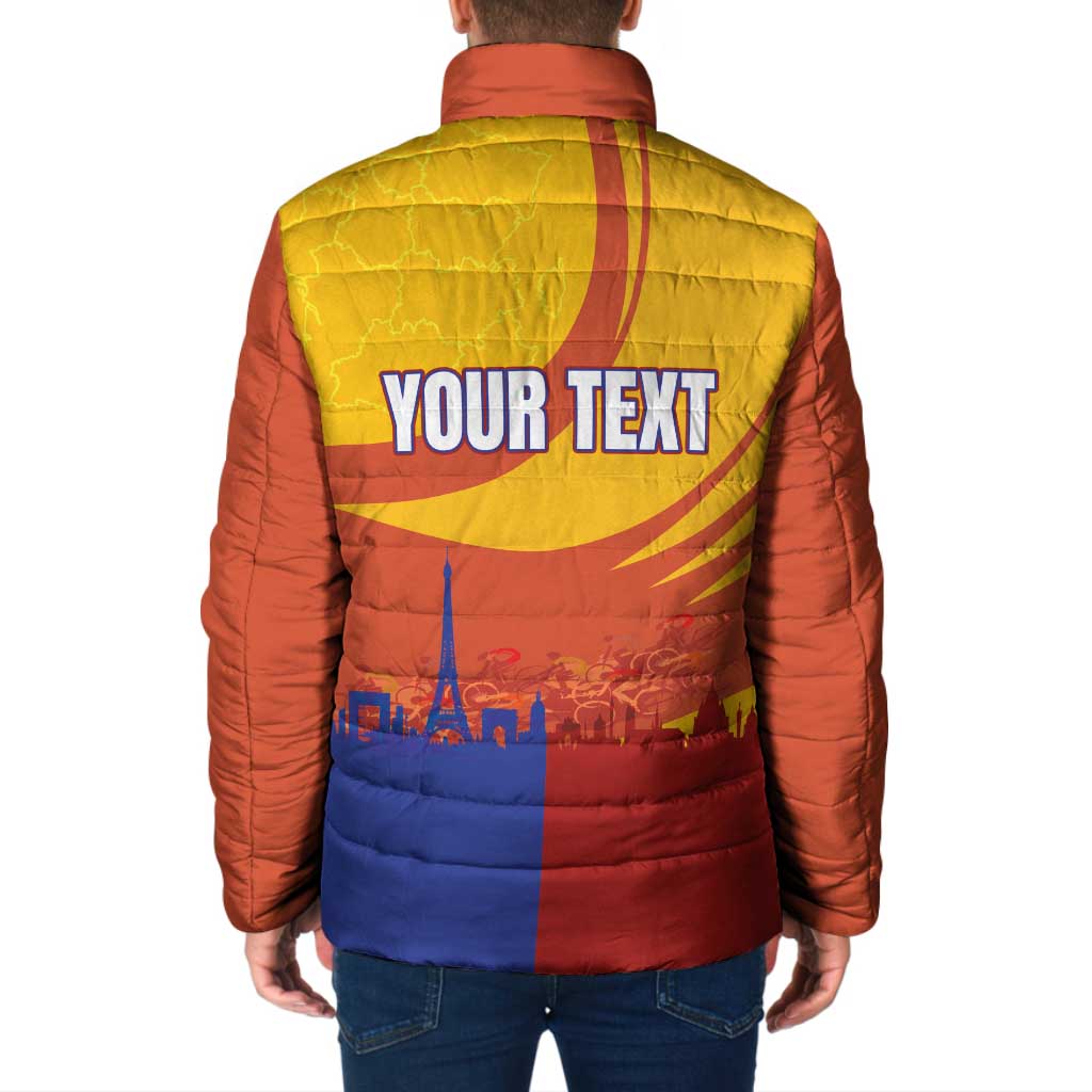 Personalised France Bicycle Racing Padded Jacket Sporty Style