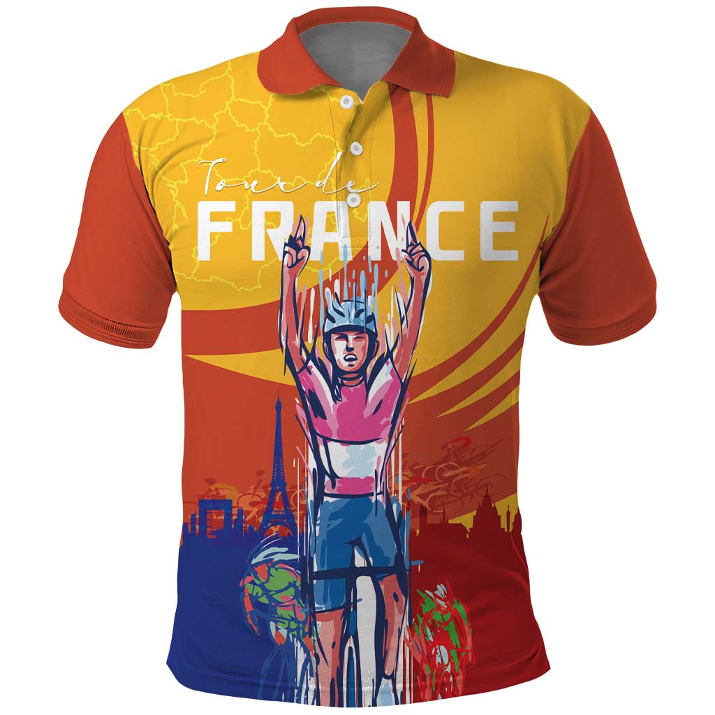 Personalised France Bicycle Racing Polo Shirt Sporty Style