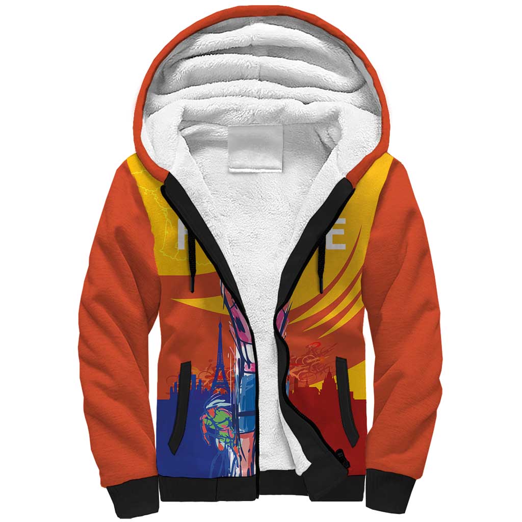 Personalised France Bicycle Racing Sherpa Hoodie Sporty Style