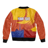 Personalised France Bicycle Racing Sleeve Zip Bomber Jacket Sporty Style