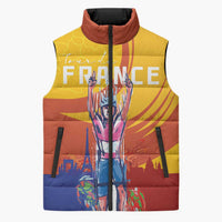 Personalised France Bicycle Racing Sleeveless Puffer Jacket Sporty Style