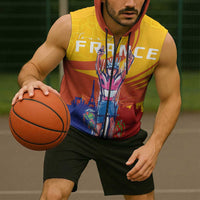Personalised France Bicycle Racing Sleeveless Zip Hoodie Sporty Style