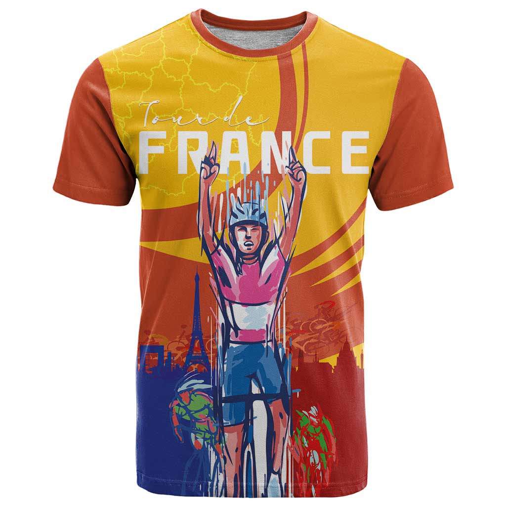 Personalised France Bicycle Racing T Shirt Sporty Style