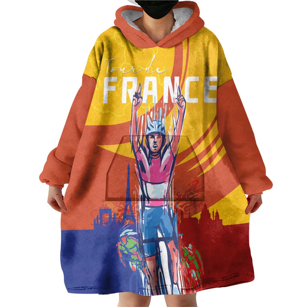 Personalised France Bicycle Racing Wearable Blanket Hoodie Sporty Style