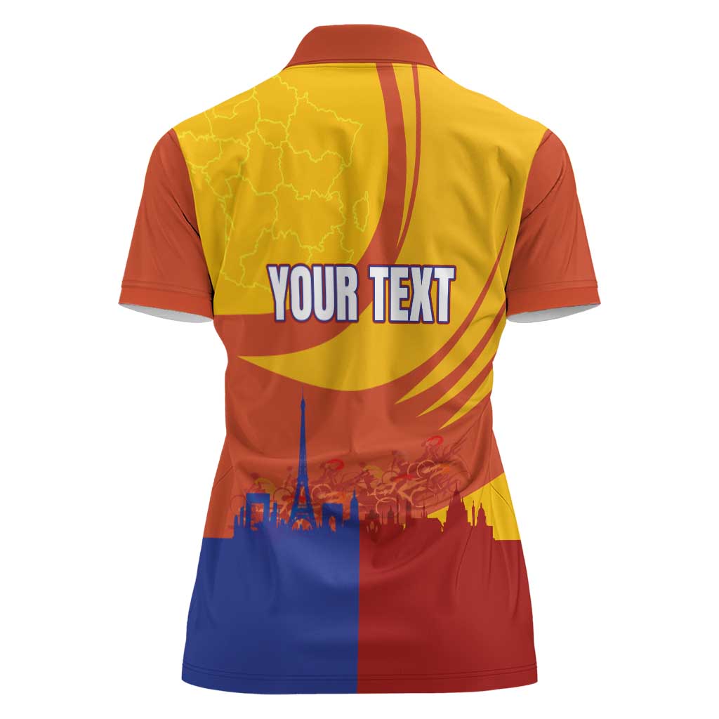 Personalised France Bicycle Racing Women Polo Shirt Sporty Style