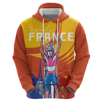Personalised France Bicycle Racing Zip Hoodie Sporty Style