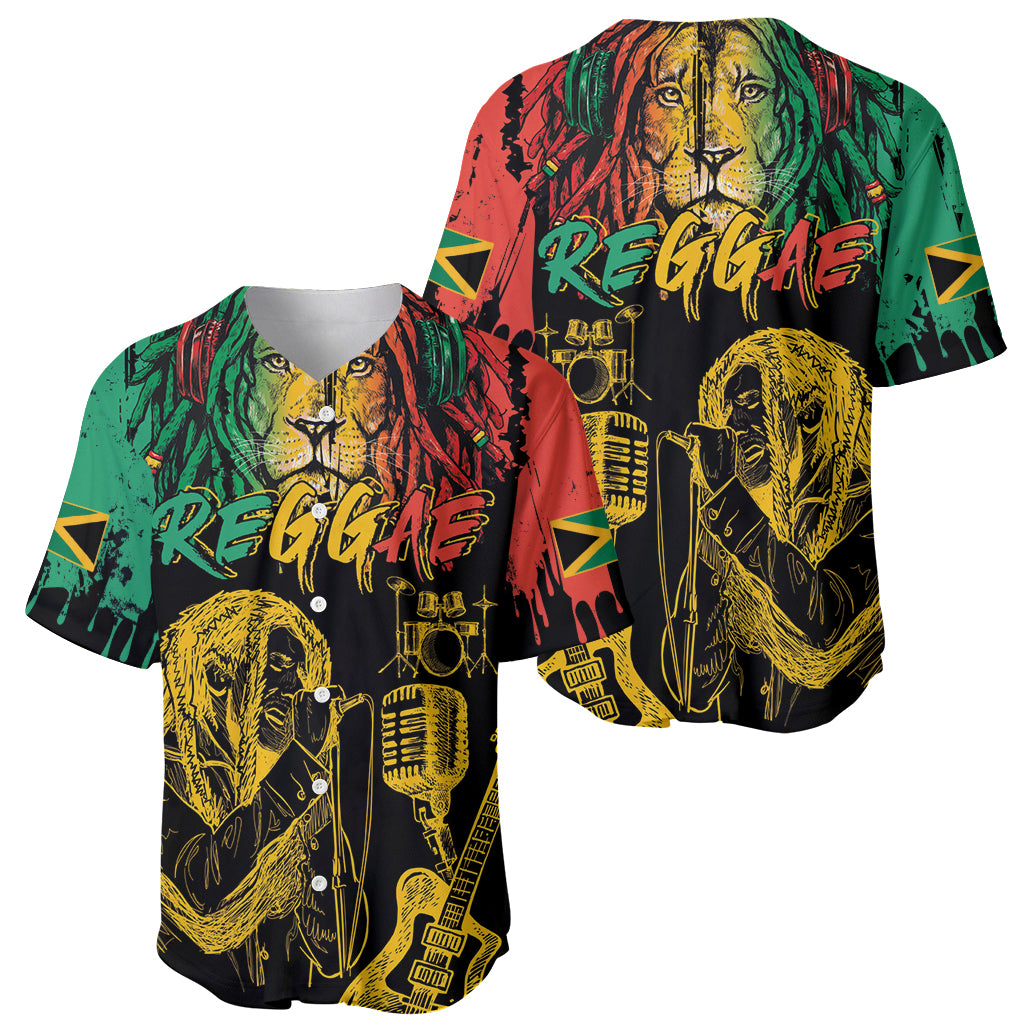 International Reggae Day Baseball Jersey Rastafarian Lion and B-Marley Passion - Wonder Print Shop