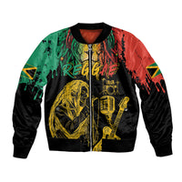 International Reggae Day Bomber Jacket Rastafarian Lion and B-Marley Passion - Wonder Print Shop