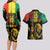 International Reggae Day Couples Matching Long Sleeve Bodycon Dress and Hawaiian Shirt Rastafarian Lion and B-Marley Passion - Wonder Print Shop