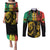 International Reggae Day Couples Matching Puletasi and Long Sleeve Button Shirt Rastafarian Lion and B-Marley Passion - Wonder Print Shop