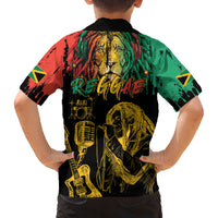 International Reggae Day Family Matching Summer Maxi Dress and Hawaiian Shirt Rastafarian Lion and B-Marley Passion - Wonder Print Shop