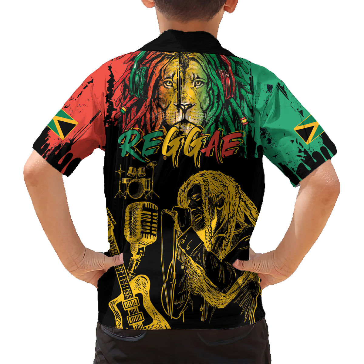International Reggae Day Hawaiian Shirt Rastafarian Lion and B-Marley Passion - Wonder Print Shop