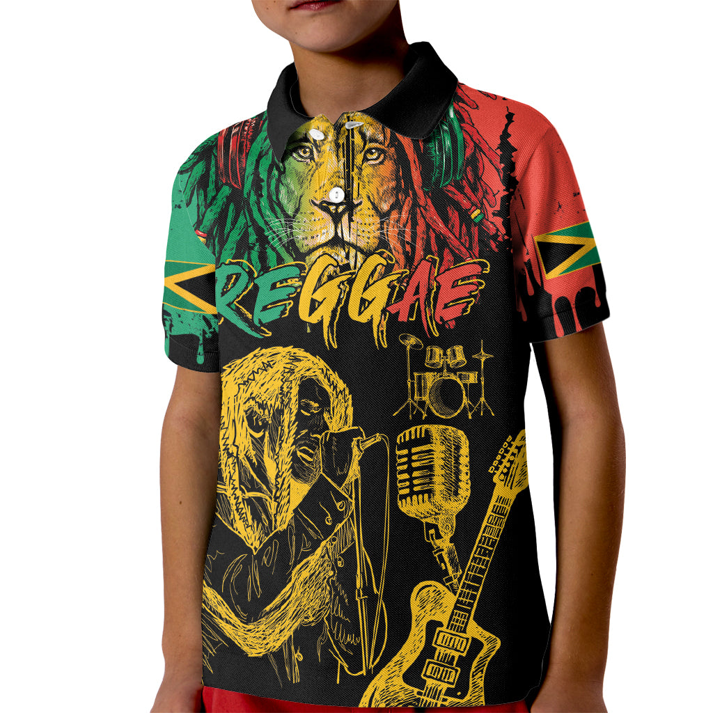 International Reggae Day Kid Polo Shirt Rastafarian Lion and B-Marley Passion - Wonder Print Shop