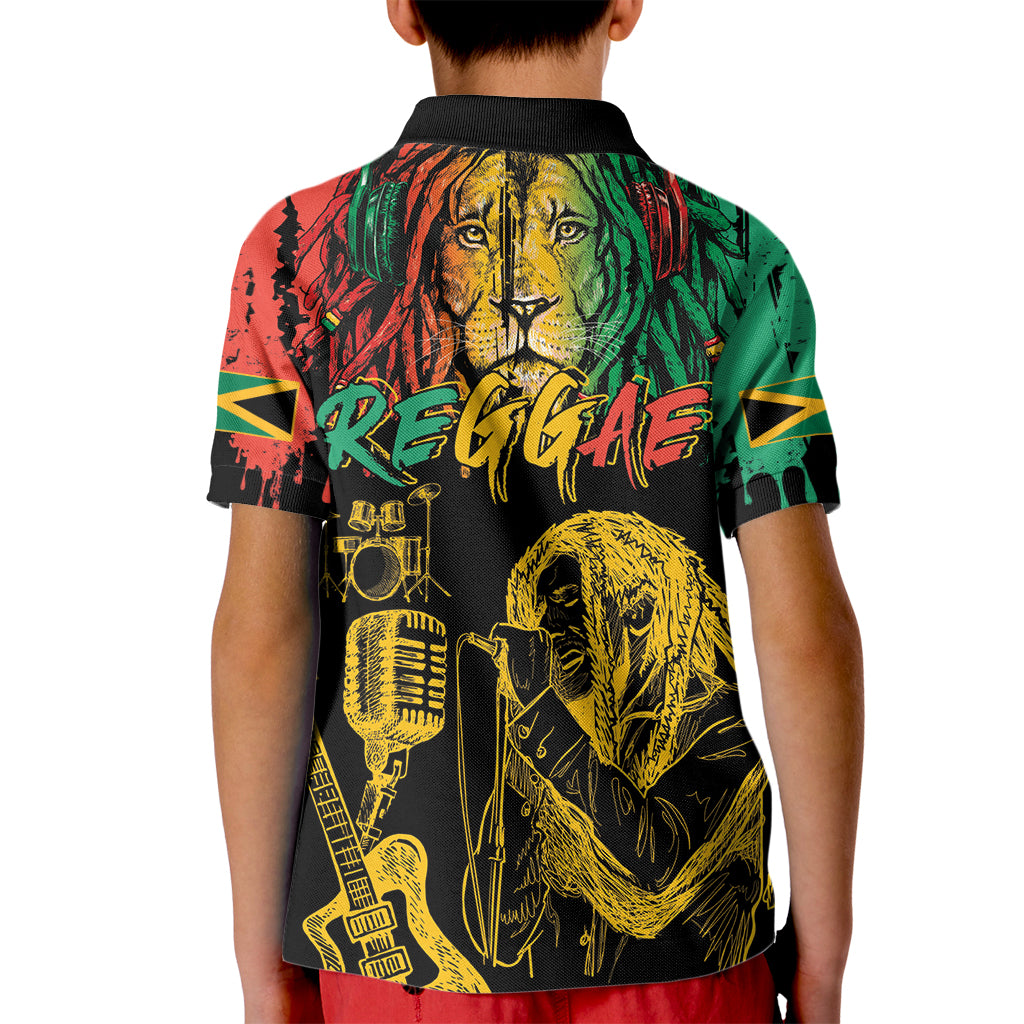 International Reggae Day Kid Polo Shirt Rastafarian Lion and B-Marley Passion - Wonder Print Shop