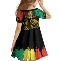 International Reggae Day Kid Short Sleeve Dress Rastafarian Lion and B-Marley Passion - Wonder Print Shop