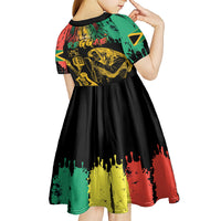 International Reggae Day Kid Short Sleeve Dress Rastafarian Lion and B-Marley Passion - Wonder Print Shop