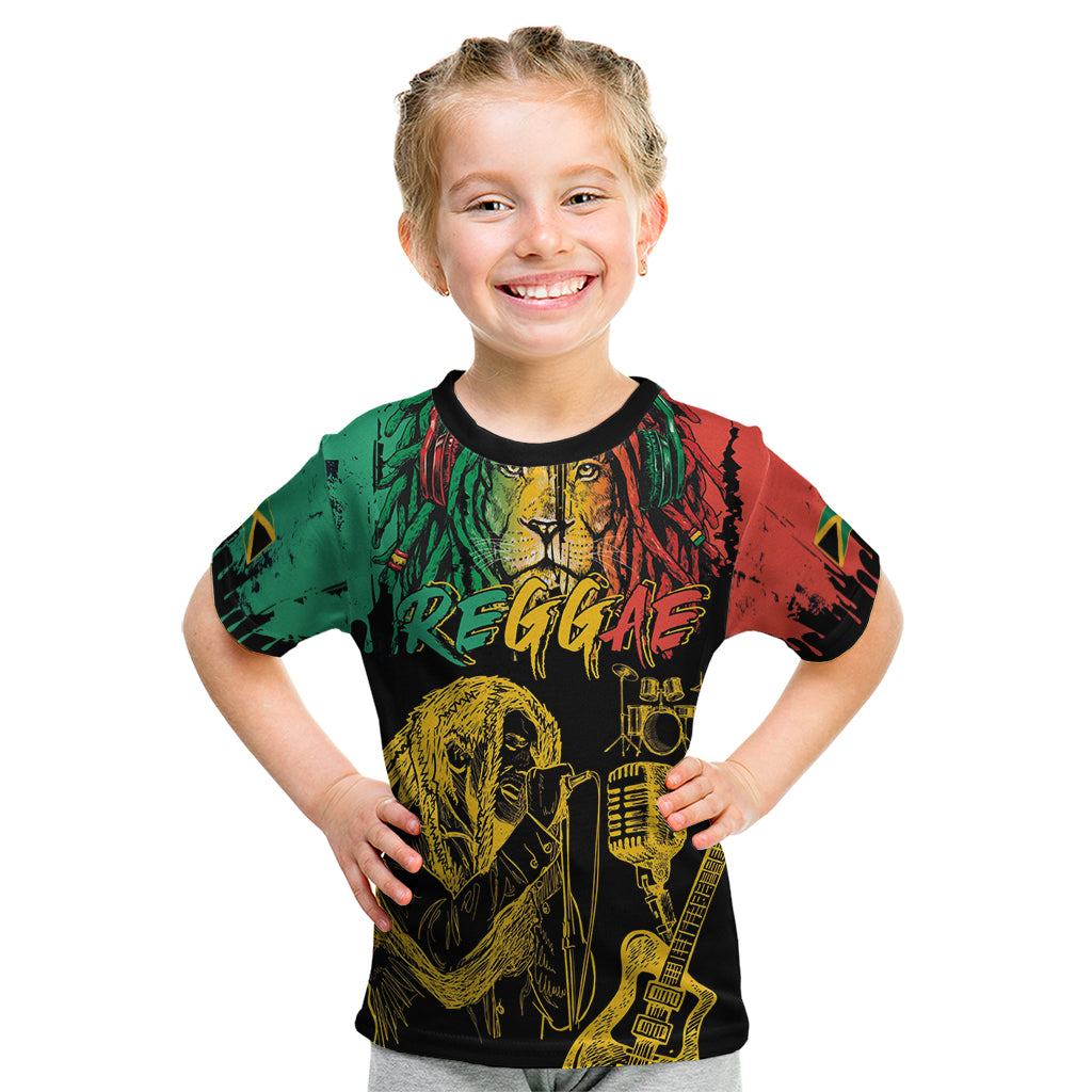 International Reggae Day Kid T Shirt Rastafarian Lion and B-Marley Passion - Wonder Print Shop