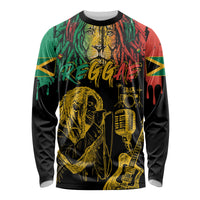 International Reggae Day Long Sleeve Shirt Rastafarian Lion and B-Marley Passion - Wonder Print Shop