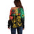 International Reggae Day Off Shoulder Sweater Rastafarian Lion and B-Marley Passion - Wonder Print Shop