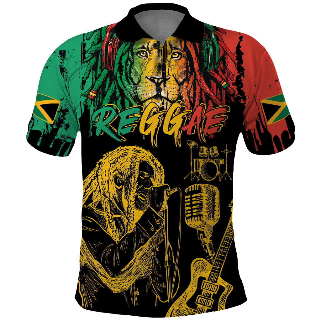 International Reggae Day Polo Shirt Rastafarian Lion and B-Marley Passion - Wonder Print Shop
