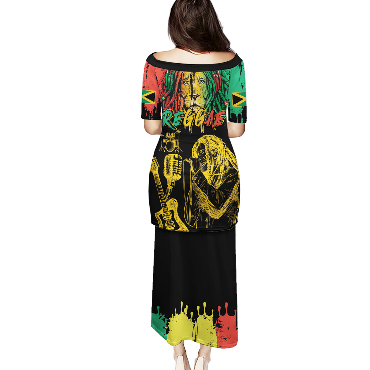 International Reggae Day Puletasi Rastafarian Lion and B-Marley Passion - Wonder Print Shop