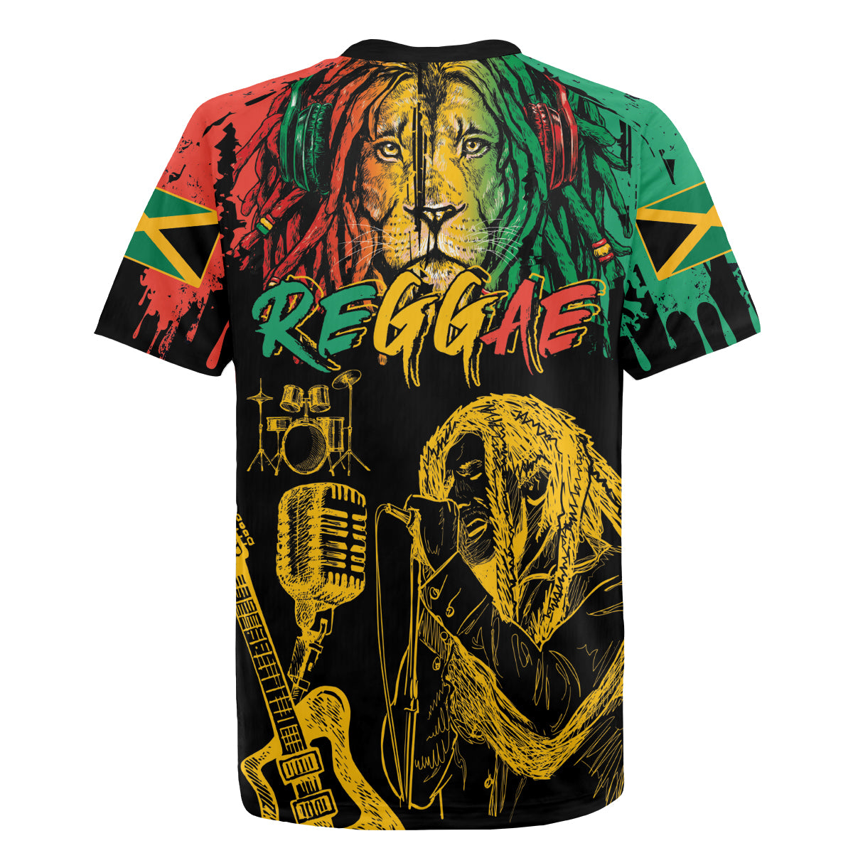 International Reggae Day Rugby Jersey Rastafarian Lion and B-Marley Passion - Wonder Print Shop