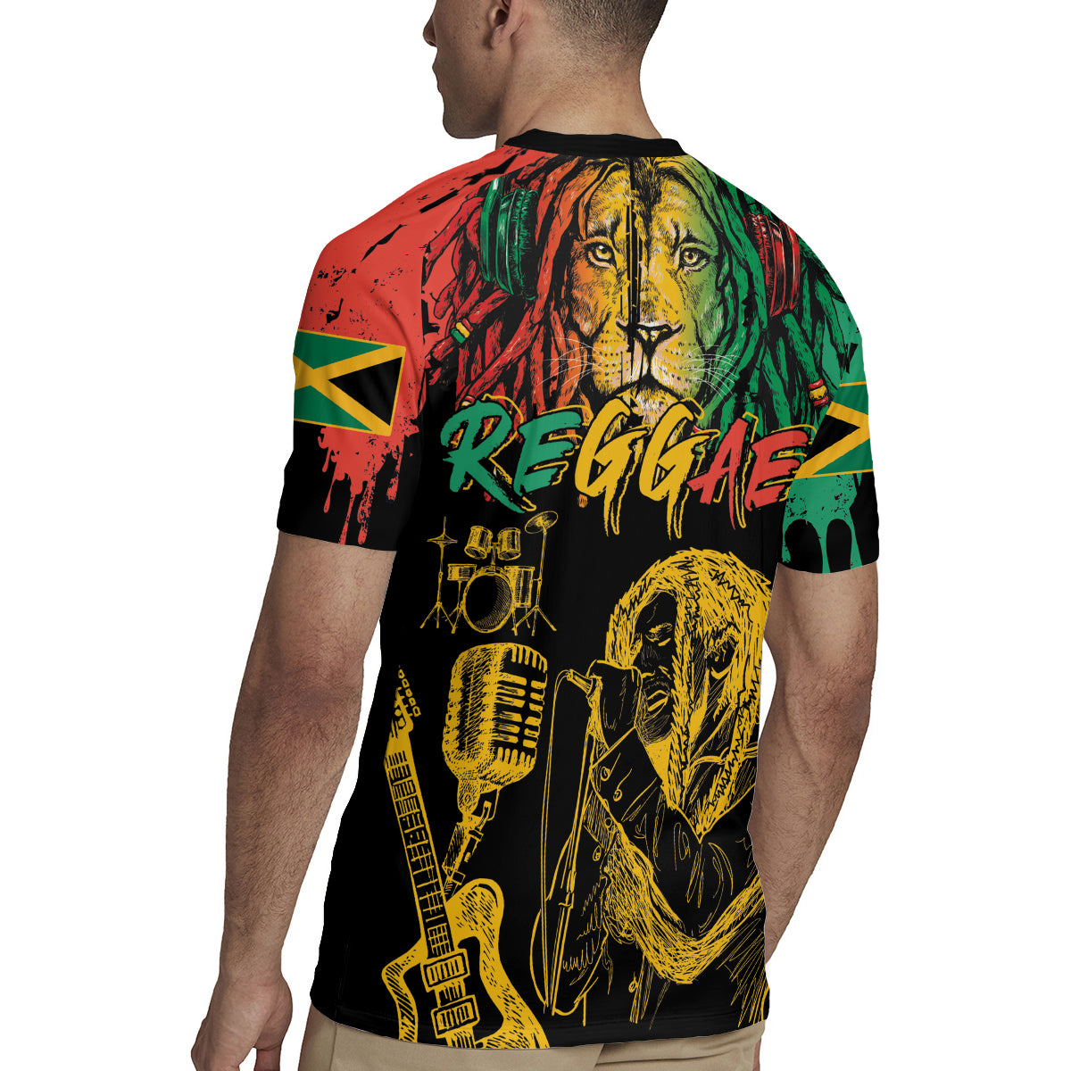 International Reggae Day Rugby Jersey Rastafarian Lion and B-Marley Passion - Wonder Print Shop