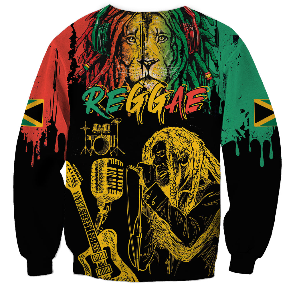 International Reggae Day Sweatshirt Rastafarian Lion and B-Marley Passion - Wonder Print Shop