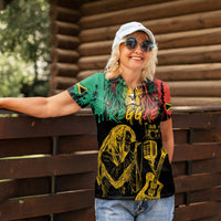 International Reggae Day Women Polo Shirt Rastafarian Lion and B-Marley Passion - Wonder Print Shop