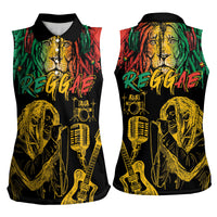 International Reggae Day Women Sleeveless Polo Shirt Rastafarian Lion and B-Marley Passion - Wonder Print Shop
