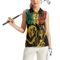 International Reggae Day Women Sleeveless Polo Shirt Rastafarian Lion and B-Marley Passion - Wonder Print Shop
