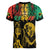 International Reggae Day Women V-Neck T-Shirt Rastafarian Lion and B-Marley Passion - Wonder Print Shop