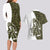 Funny Bigfoot Green Military Texture Fish Couples Matching Long Sleeve Bodycon Dress and Hawaiian Shirt - Wonder Print Shop