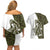 Funny Bigfoot Green Military Texture Fish Couples Matching Off Shoulder Short Dress and Hawaiian Shirt - Wonder Print Shop