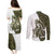 Funny Bigfoot Green Military Texture Fish Couples Matching Puletasi and Long Sleeve Button Shirt - Wonder Print Shop
