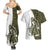 Funny Bigfoot Green Military Texture Fish Couples Matching Summer Maxi Dress and Hawaiian Shirt - Wonder Print Shop