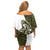 Funny Bigfoot Green Military Texture Fish Family Matching Off Shoulder Short Dress and Hawaiian Shirt - Wonder Print Shop
