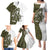Funny Bigfoot Green Military Texture Fish Family Matching Puletasi and Hawaiian Shirt - Wonder Print Shop