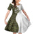 Funny Bigfoot Green Military Texture Fish Family Matching Short Sleeve Bodycon Dress and Hawaiian Shirt - Wonder Print Shop