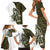 Funny Bigfoot Green Military Texture Fish Family Matching Short Sleeve Bodycon Dress and Hawaiian Shirt - Wonder Print Shop