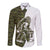 Funny Bigfoot Green Military Texture Fish Long Sleeve Button Shirt - Wonder Print Shop