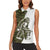Funny Bigfoot Green Military Texture Fish Women Sleeveless Polo Shirt - Wonder Print Shop